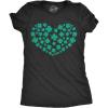 Womens Funny St Patricks Day T Shirts for Women Tees for Saint Patricks Day(Heather Black – Glitter Clover Heart)
