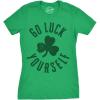 Womens Funny St Patricks Day T Shirts for Women Tees for Saint Patricks Day(Heather Green – Go Luck Yourself)