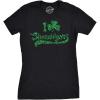 Womens I Clover Shenanigans Glitter T Shirt Novelty Saint Patricks Day Shirt(Black)