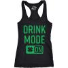 Womens Tank Drink Mode On Tanktop Funny Cool Saint Patricks Day Patty T Shirt(Black)