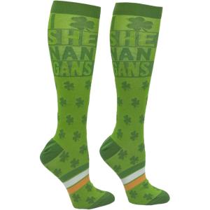 Crazy Dog T-Shirts Unisex Saint Patricks Day Compression Socks for Men and Women(Green – I Clover Shenanigans)
