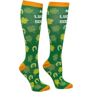 Crazy Dog T-Shirts Unisex Saint Patricks Day Compression Socks for Men and Women(Multi – Me Lucky Socks)