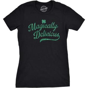 Crazy Dog T-Shirts womens 024stpatsgroup2wmn(Black – Magically Delicious Glitter Ink)