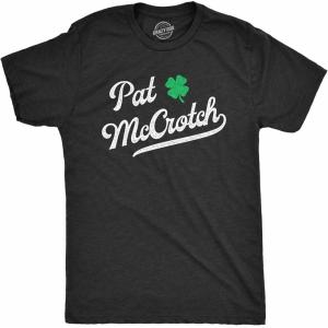 Funny Saint Patricks Day T Shirts for Men Party Shirts for St Pats Funny Drinking Tees(Heather Black – Pat Mccrotch)