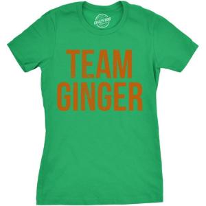 Womens Team Ginger T Shirt Funny Cute Red Head St Saint Patricks Day Irish Tee(Green)