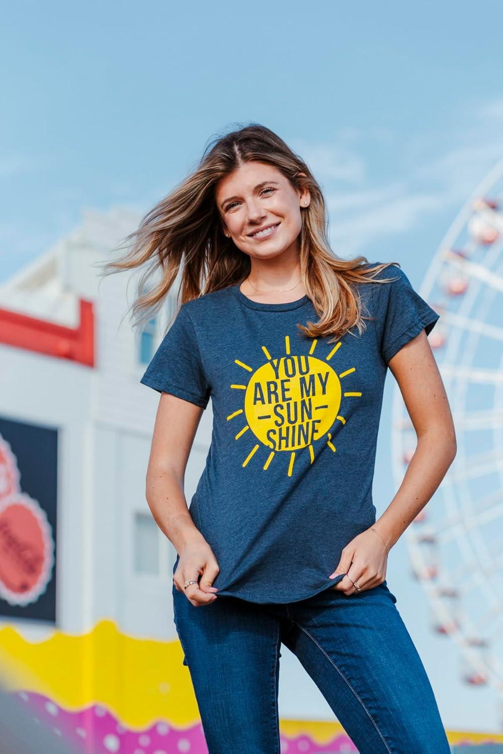 imageWomens You are My Sunshine T Shirt Funny Summer Tee Cute Adorable Graphic TeeLight Heather Grey