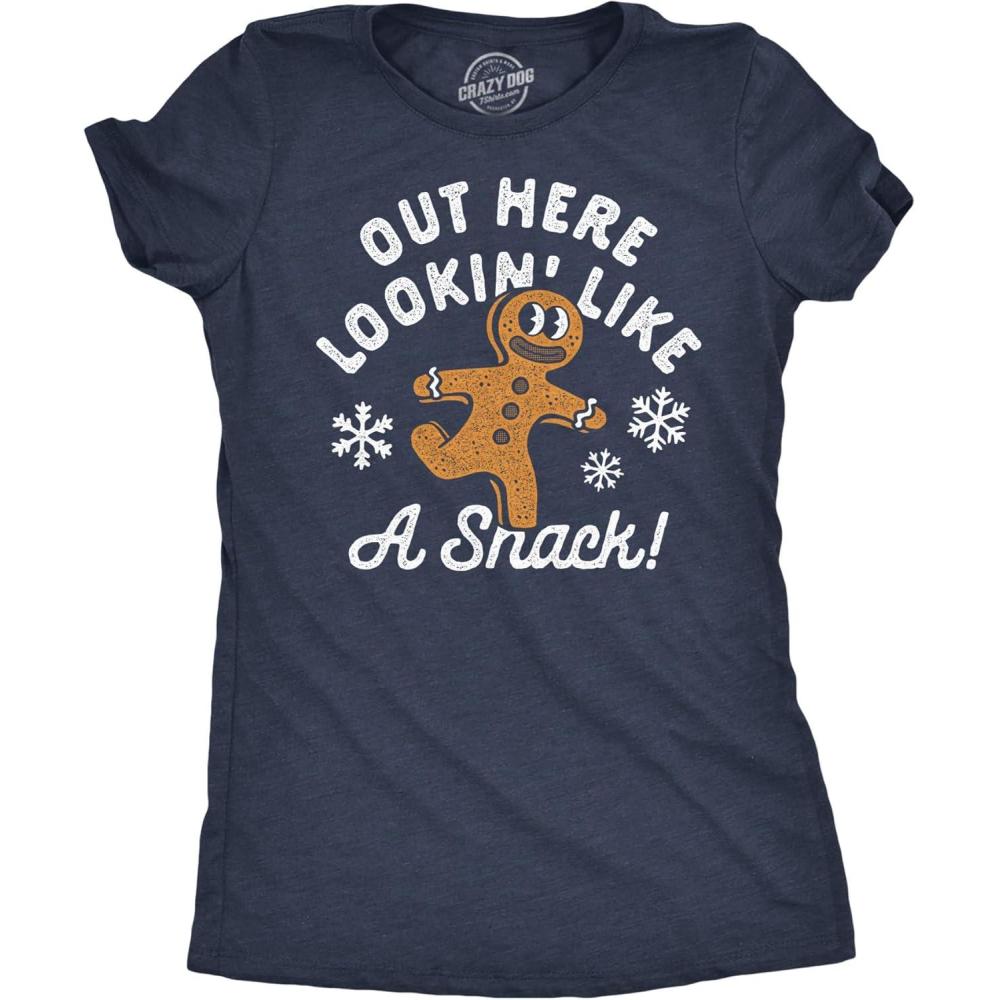 imageWomens Funny Beach Shirts Relaxing Ocean Tees for Women Cute Graphic Tees for SummerHeather Navy  Lookin Like a Snack