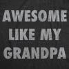 Womens Funny Beach Shirts Relaxing Ocean Tees for Women Cute Graphic Tees for Summer(Heather Black – Awesome Like Grandpa)