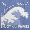 Womens Funny Beach Shirts Relaxing Ocean Tees for Women Cute Graphic Tees for Summer(Heather Light Blue – Enjoy Waves)