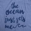 Womens Funny Beach Shirts Relaxing Ocean Tees for Women Cute Graphic Tees for Summer(Light Heather Blue)