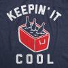 Womens Keepin It Cool T Shirt Funny Beer Cooler Ice Chest Summer Grilling Graphic Tee(Heather Navy)