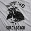 Womens Shady Beach Funny Tees Sleeveless Tops Gym Workout Lifting Novelty Fitness Tank(Light Heather Grey)