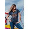 Womens Soleil Tshirt Cute Mother Sun Planet Earth Graphic Novelty Tee(Heather Navy)