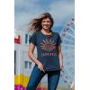 Womens Soleil Tshirt Cute Mother Sun Planet Earth Graphic Novelty Tee(Heather Navy)