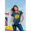 Womens You are My Sunshine T Shirt Funny Summer Tee Cute Adorable Graphic Tee(Heather Navy – Sunshine)