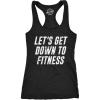 Let’s Get Down to Fitness Womens Fitness Tank Funny Workout Gym Graphic Shirt(Heather Black)