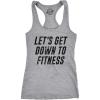 Let’s Get Down to Fitness Womens Fitness Tank Funny Workout Gym Graphic Shirt(Light Heather Grey)