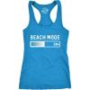 Womens Beach Mode Fitness Tank Funny Vacation Holiday Travel Summer Graphic Novelty Tanktop(Turquoise)