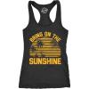 Womens Fitness Tank Bring On The Sunshine Tanktop Funny Summer Vacation Graphic Shirt(Heather Black)