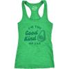 Womens Fitness Tank I’m The Good Kind of Fat Tanktop Funny Avocado Booty Butt Health Fitness Shirt(Heather Green)