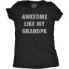 Womens Funny Beach Shirts Relaxing Ocean Tees for Women Cute Graphic Tees for Summer(Heather Black – Awesome Like Grandpa)
