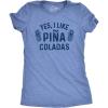 Womens Funny Beach Shirts Relaxing Ocean Tees for Women Cute Graphic Tees for Summer(Heather Light Blue – Pina Colada)