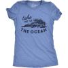 Womens Funny Beach Shirts Relaxing Ocean Tees for Women Cute Graphic Tees for Summer(Heather Light Blue – the Ocean)