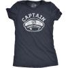 Womens Funny Beach Shirts Relaxing Ocean Tees for Women Cute Graphic Tees for Summer(Heather Navy – Captain Hat)