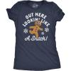 Womens Funny Beach Shirts Relaxing Ocean Tees for Women Cute Graphic Tees for Summer(Heather Navy – Lookin Like a Snack)