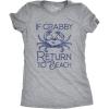 Womens Funny Beach Shirts Relaxing Ocean Tees for Women Cute Graphic Tees for Summer(Light Heather Grey – Crabby Beach)