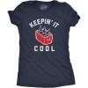 Womens Keepin It Cool T Shirt Funny Beer Cooler Ice Chest Summer Grilling Graphic Tee(Heather Navy)