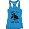 Womens Shady Beach Funny Tees Sleeveless Tops Gym Workout Lifting Novelty Fitness Tank(Turquoise)