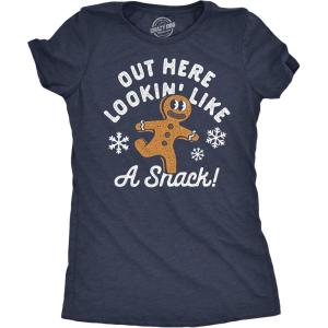 Womens Funny Beach Shirts Relaxing Ocean Tees for Women Cute Graphic Tees for Summer(Heather Navy – Lookin Like a Snack)
