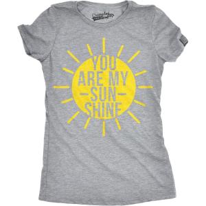 Womens You are My Sunshine T Shirt Funny Summer Tee Cute Adorable Graphic Tee(Light Heather Grey)