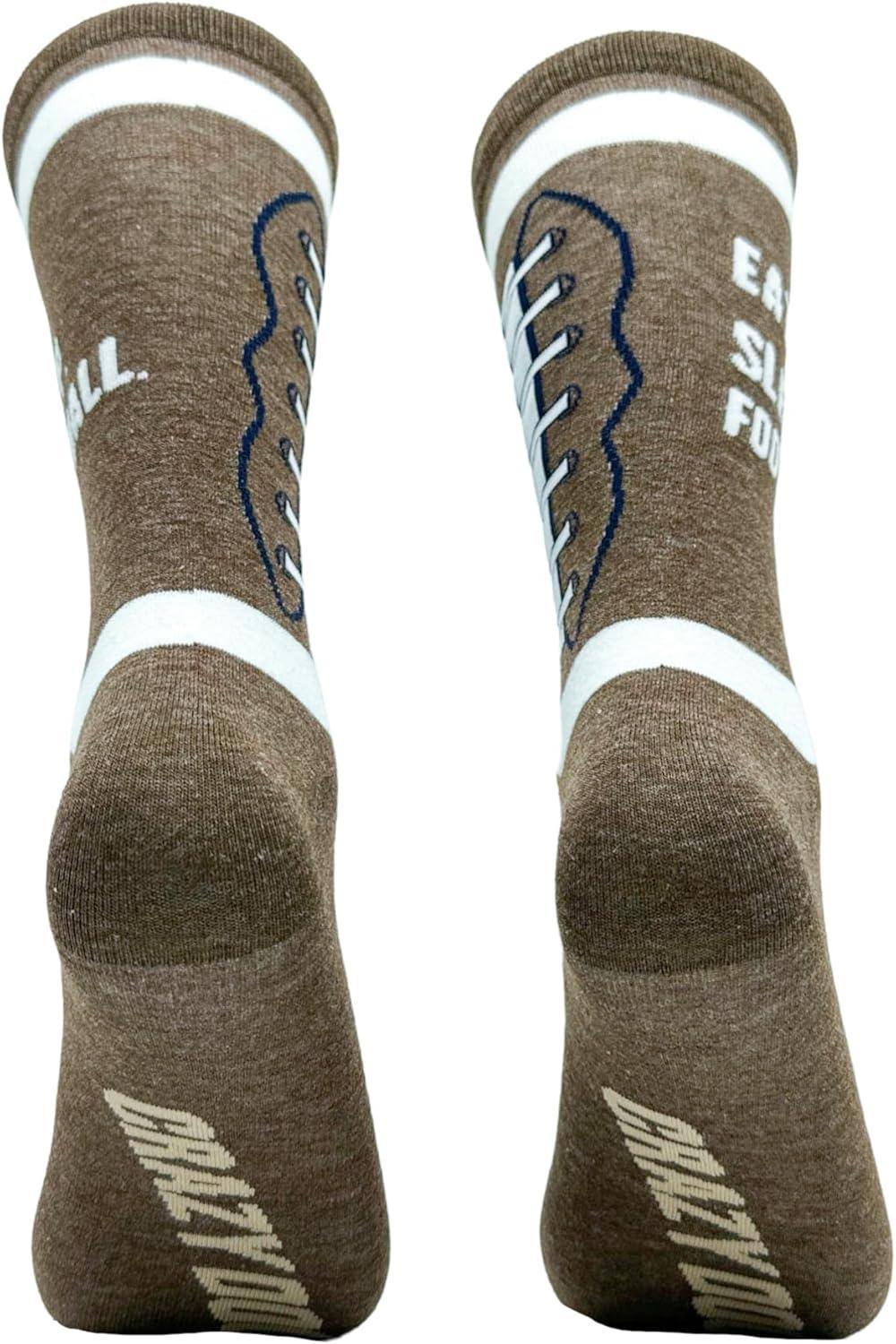 imageCrazy Dog TShirts Mens Funny Football Socks With Awesome Graphics For MenEat Sleep Football