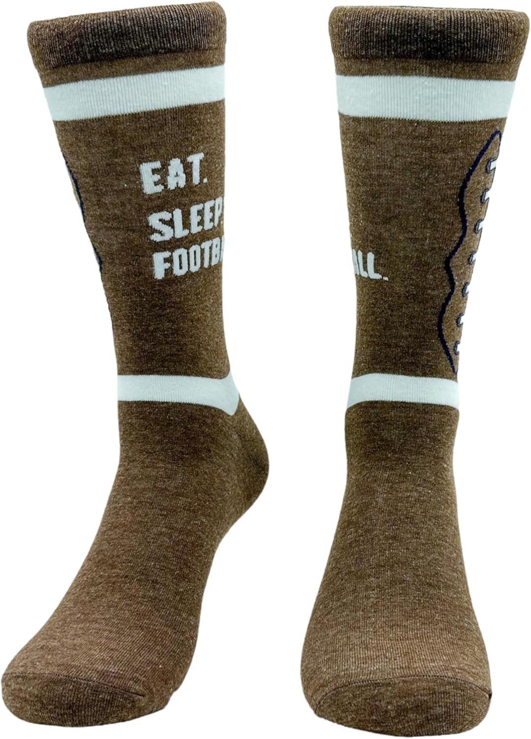 imageCrazy Dog TShirts Mens Funny Football Socks With Awesome Graphics For MenEat Sleep Football
