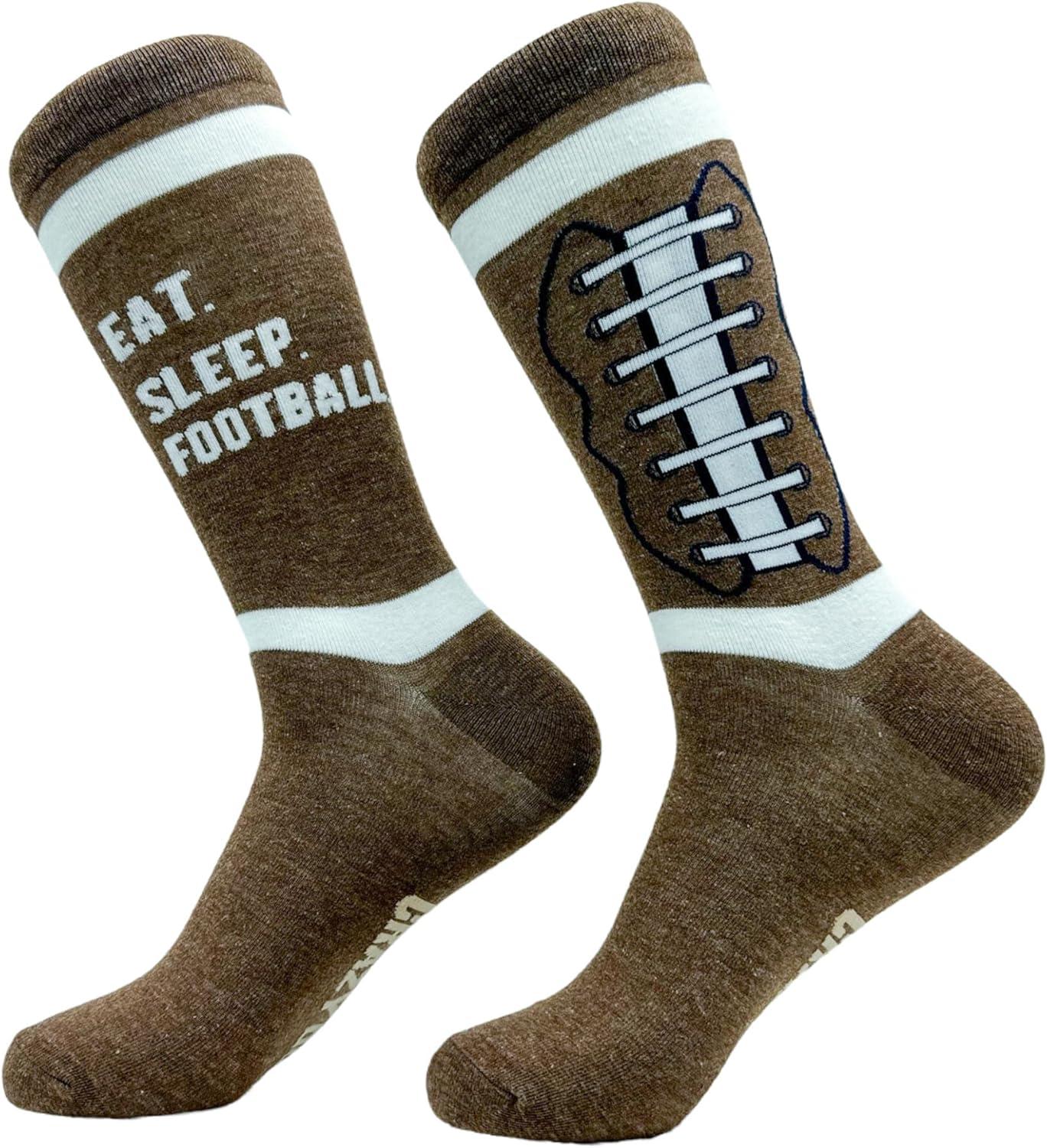 imageCrazy Dog TShirts Mens Funny Football Socks With Awesome Graphics For MenFootball 4 Pack