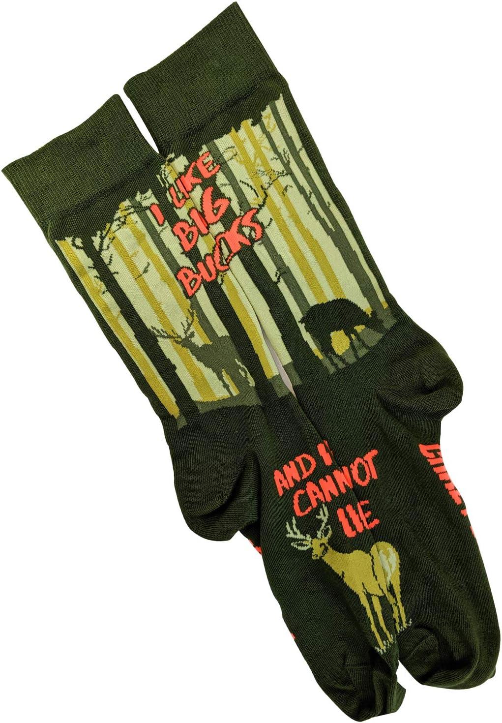 imageCrazy Dog TShirts Mens I Like Big Bucks And I Cannot Lie Novelty Socks Funny Hunting Gift for Dad or Husband Deer Hunter Sock