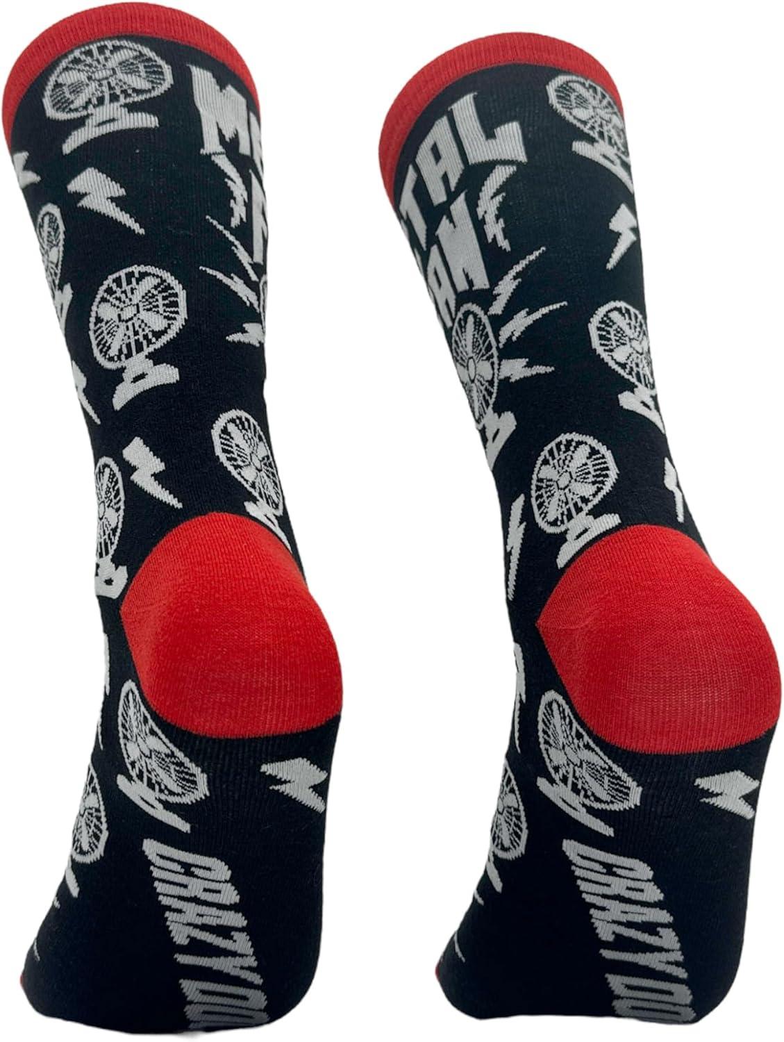 imageCrazy Dog TShirts Mens Metal Fan Socks Funny Heavy Music Air Blowing Fans Joke Footwear