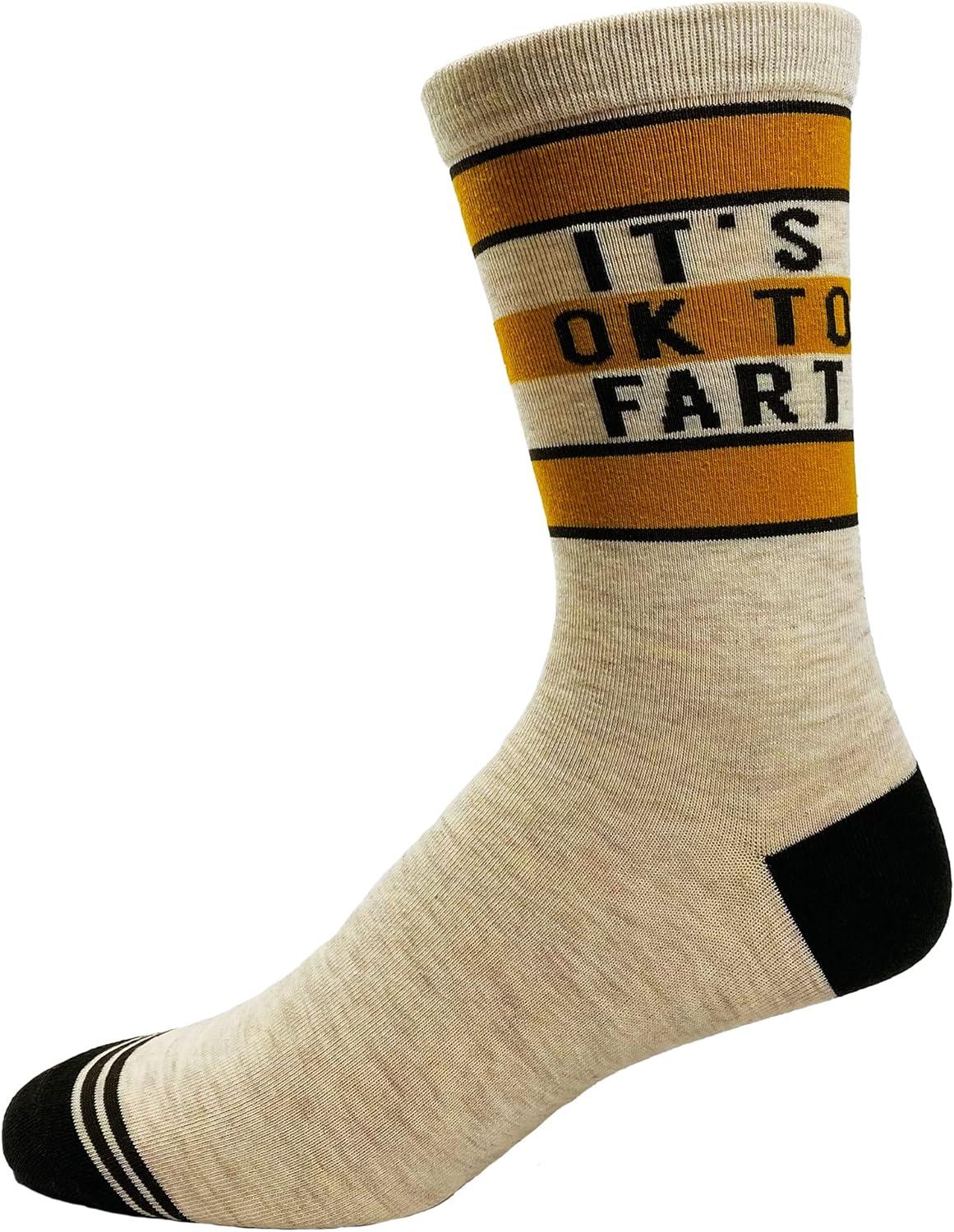 imageIts Ok To Fart Socks Funny Bathroom Humor Pass Gas Toot Novelty FootwearOk to Fart