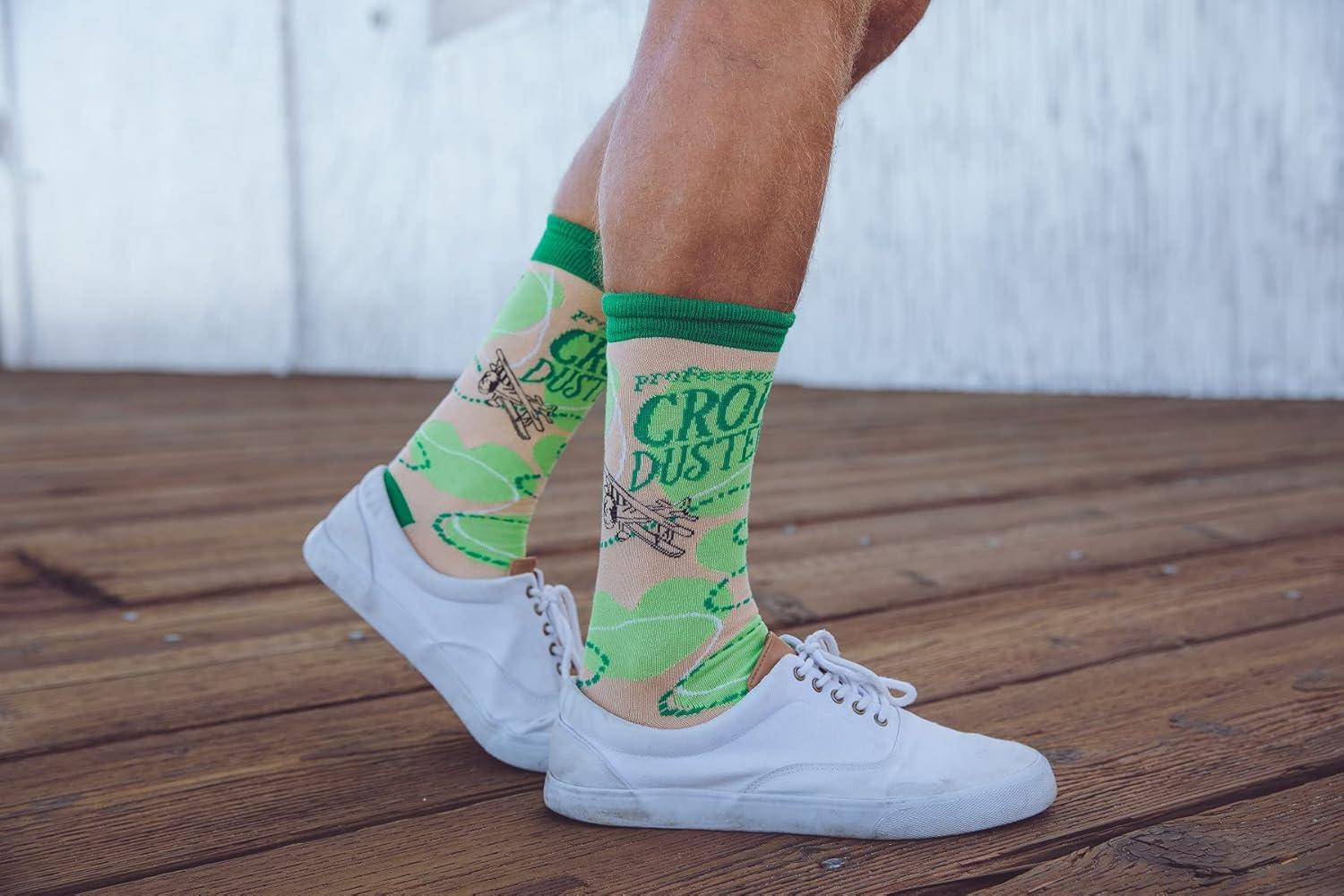 imageMens Crop Duster Socks Funny Farting Dad Joke Humor Crazy Hilarious Graphic Novelty Footwear