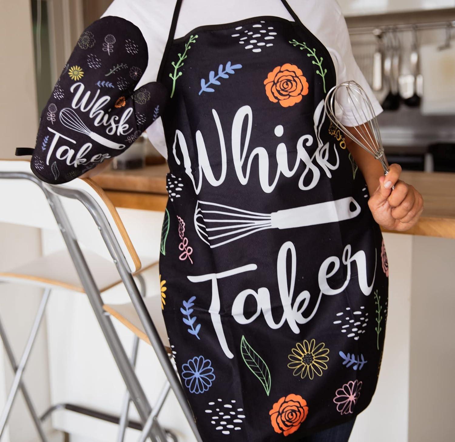 imageWhisk Taker Funny Kitchen Cooking Baking Graphic Novelty Kitchen Accessories Funny Graphic Kitchenwear Cool Food Novelty Cookware Black Oven MittOven Mitt