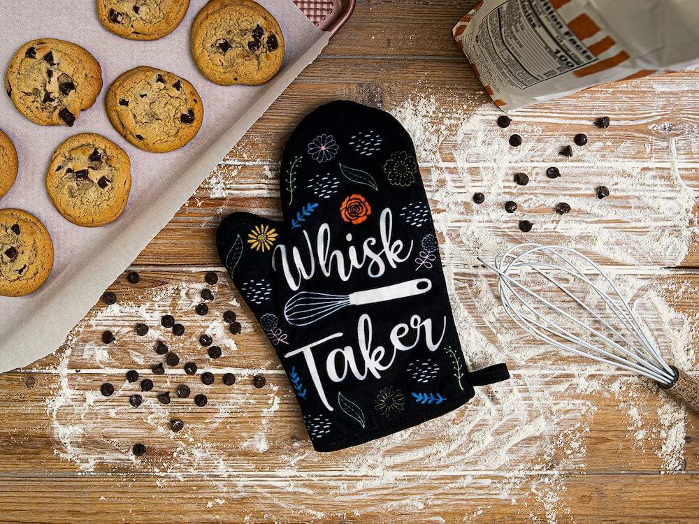 imageWhisk Taker Funny Kitchen Cooking Baking Graphic Novelty Kitchen Accessories Funny Graphic Kitchenwear Cool Food Novelty Cookware Black Oven MittOven Mitt