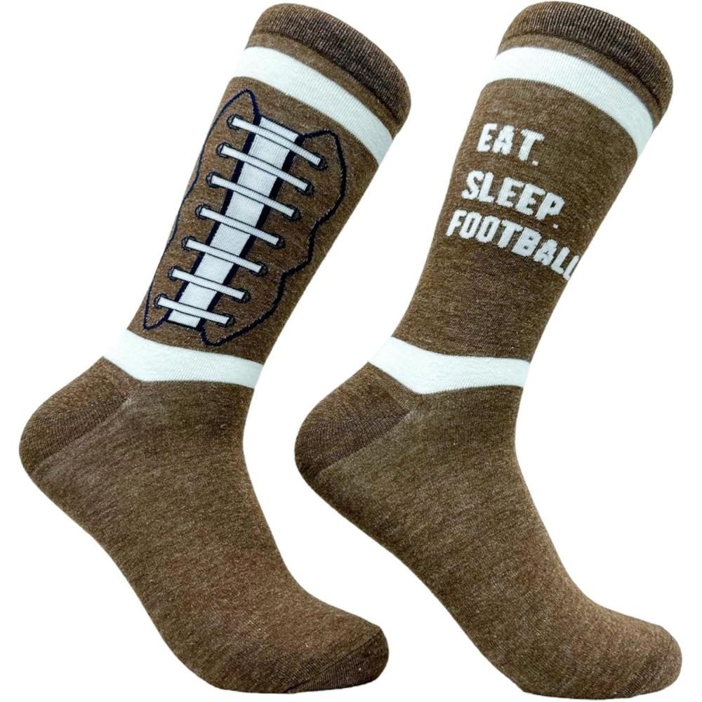 imageCrazy Dog TShirts Mens Funny Football Socks With Awesome Graphics For MenEat Sleep Football