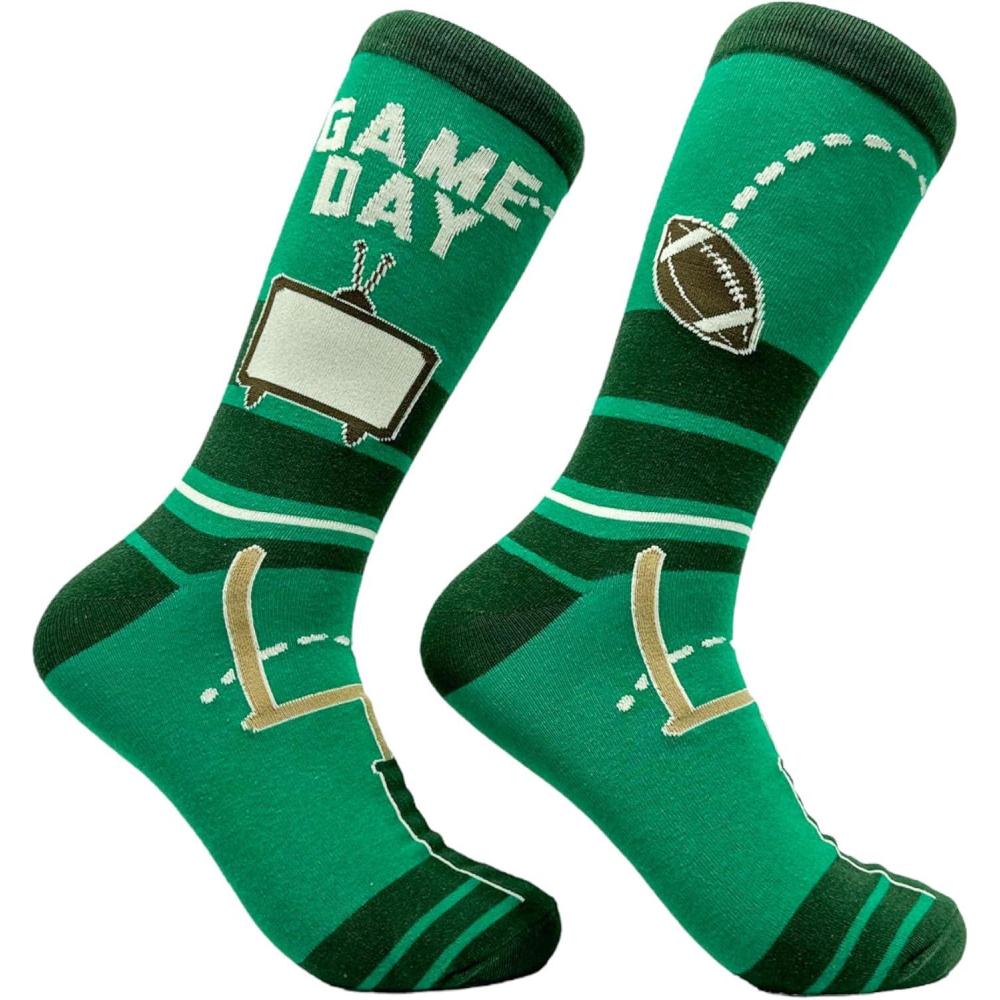 imageCrazy Dog TShirts Mens Funny Football Socks With Awesome Graphics For MenGame Day