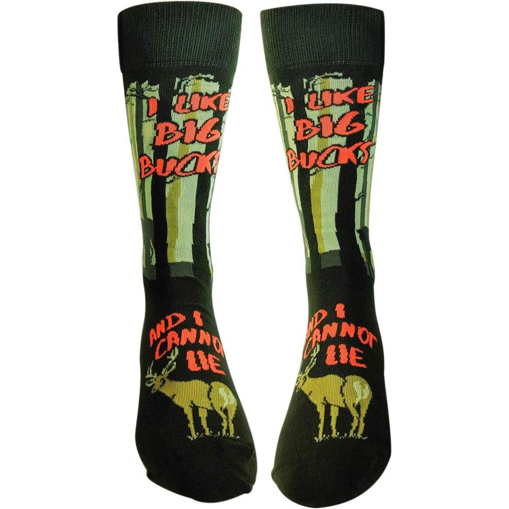 imageCrazy Dog TShirts Mens I Like Big Bucks And I Cannot Lie Novelty Socks Funny Hunting Gift for Dad or Husband Deer Hunter Sock