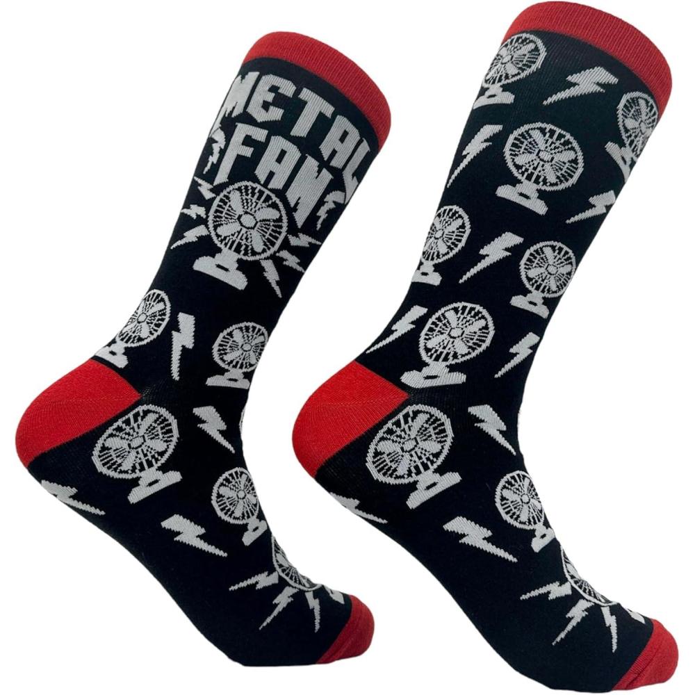 imageCrazy Dog TShirts Mens Metal Fan Socks Funny Heavy Music Air Blowing Fans Joke Footwear