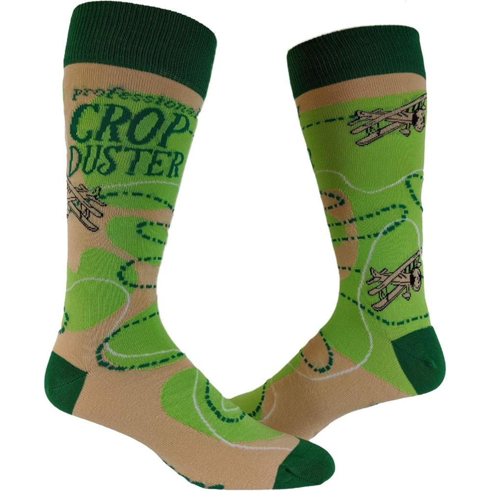 imageMens Crop Duster Socks Funny Farting Dad Joke Humor Crazy Hilarious Graphic Novelty Footwear