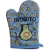 Avogato Oven Mitt Funny Cat Gato Avocado Toast Kitty Lover Graphic Oven Glove Funny Graphic Kitchenwear Cool Food Novelty Cookware Blue Oven Mitt(Oven Mitt)