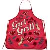 Crazy Dog T-Shirts The Girl With The Grill Apron Funny Backyard BBQ Grilling Kitchen Smock